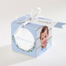 Geschenkbox Kommunion Zartes Blau personalisierbar - 4.5 cm - MeineKarten