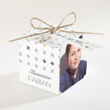 Geschenkbox Kommunion Geometrische Blumenmotive personalisierbar - 4.5 cm - MeineKarten