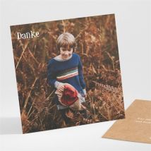 Dankeskarte Kommunion Kraftpapierillustration personalisierbar - Farbe Beige, Braun Und Weiß/Kraftpapier - 9.5 x 9.5 cm - MeineKarten