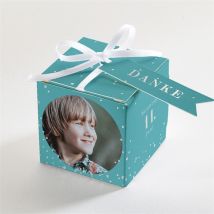 Geschenkbox Kommunion Silberner Stern - Silber personalisierbar - 4.5 cm - MeineKarten