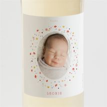 Flaschenetikett Taufe Blühendes Glück personalisierbar - Farbe Rosa, Gelb Und Weiß Und Bunt - 9.5 x 9.5 cm - MeineKarten