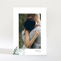 Dankeskarte Hochzeit Olivenzweig - Magnet personalisierbar - Farbe Grün, Weiß Und Grau - 9.5 x 13.8 cm - MeineKarten