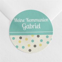 Aufkleber Kommunion Kommunionskonfetti personalisierbar - 4 cm - MeineKarten