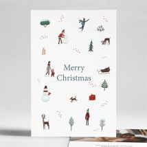 Weihnachtskarte Spaß im Schnee