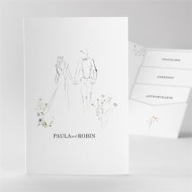 Hochzeitseinladung Zu zweit - Pocketfold personalisierbar - Farbe Grün, Blau, Beige Und Weiß Und Grau - 17cm x 11cm - MeineKarten