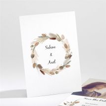 Save the Date Karte Herbstkranz personalisierbar - Farbe Gelb/Orange Und Beige, Braun Und Weiß - 9.5 x 13.8 cm - MeineKarten