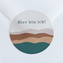 Sticker Geburt Schöne Oase personalisierbar - Farbe Rosa Und Grün/Blau Und Gelb/Orange Und Beige Und Braun/Bunt/Grau - 4 cm - MeineKarten