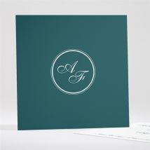 Save the Date Karte Klassisches Monogramm personalisierbar - Farbe Grün, Blau Und Weiß - 13.5 x 13.5 cm - MeineKarten
