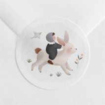 Sticker Geburt Kleiner Ausflug personalisierbar - Farbe Rosa, Beige Und Weiß Und Grau - 4 cm - MeineKarten
