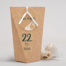 Geschenkbox Kommunion Kraftpapierillustration personalisierbar - 4 x 4 x 11 cm - MeineKarten