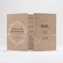 Hochzeitseinladung Zurück zur Natur - Doppelklapp - Farbe Beige/Braun/Schwarz/Weiß/Grau/Kraftpapier - 14.5 x 10.5 cm (geschlossen) - MeineKarten