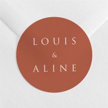 Aufkleber Hochzeit Lovestory personalisierbar - Farbe Rot, Braun Und Weiß - 4 cm - MeineKarten