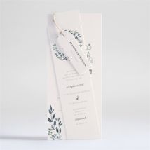 Hochzeitseinladung Schöner Glanz - Dreiteilig personalisierbar - Farbe Grün, Blau, Beige Und Weiß Und Grau - 21 x 9 cm - MeineKarten