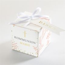Geschenkbox Kommunion Pflanzendrucke - Gold personalisierbar - 4.5 cm - MeineKarten