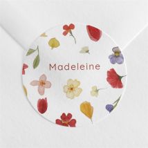 Sticker Geburt Herbstharmonie personalisierbar - Farbe Rot/Rosa Und Grün/Blau Und Gelb/Orange Und Beige, Braun Und Weiß Und Bunt - 4 cm - MeineKarten