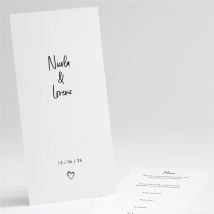 Menükarte Hochzeit Wir personalisierbar - Farbe Schwarz & Weiß/Schwarz/Weiß - 10 x 21 cm - MeineKarten
