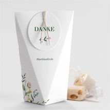 Geschenkbox Hochzeit Wilde Blumen - Schachtel personalisierbar - Farbe Rosa Und Grün/Gelb, Orange Und Weiß Und Bunt - 4 x 4 x 11 cm - MeineKarten