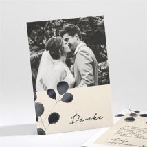 Dankeskarte Hochzeit Aquarell in Schwarz personalisierbar - Farbe Rosa Und Beige Und Schwarz & Weiß/Schwarz Und Grau - 9.5 x 13.8 cm - MeineKarten