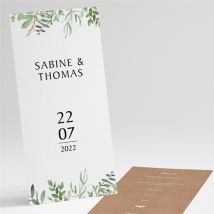 Menükarte Hochzeit Power of Love personalisierbar - Farbe Grün, Beige, Braun Und Weiß/Kraftpapier - 10 x 21 cm - MeineKarten