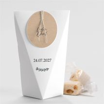 Geschenkbox Hochzeit Wir beide - Schachtel personalisierbar - Farbe Grün, Beige, Braun Und Weiß/Kraftpapier - 4 x 4 x 11 cm - MeineKarten