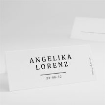 Tischkarte Hochzeit Vor dem Objektiv personalisierbar - Farbe Schwarz & Weiß/Weiß - 9.5 x 4.2 cm - MeineKarten