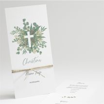 Menükarte Taufe Graziös personalisierbar - Farbe Grün Und Weiß - 10 x 21 cm - MeineKarten