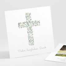 Dankeskarte Taufe Festtag personalisierbar - Farbe Grün Und Weiß - 9.5 x 9.5 cm - MeineKarten