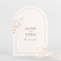Hochzeitseinladung Böhmische Poesie personalisierbar - Farbe Rosa Und Beige - 12 cm x 17,5 cm - MeineKarten