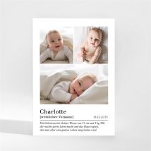 Geburtskarte Definition personalisierbar - Farbe Schwarz & Weiß/Weiß - 9.5 x 13.8 cm - MeineKarten