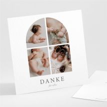 Dankeskarte Geburt Glücksbogen personalisierbar - Farbe Weiß - 9.5 x 9.5 cm - MeineKarten