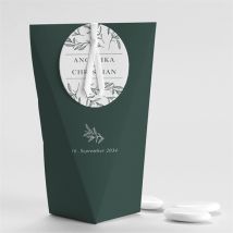 Geschenkbox Hochzeit Du und Ich - Schachtel personalisierbar - Farbe Grün Und Weiß - 4 x 4 x 11 cm - MeineKarten