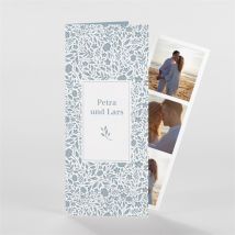 Hochzeitseinladung Harmonisch personalisierbar - Farbe Blau Und Weiß - 21 cm x 9 cm geschlossen - MeineKarten