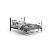 Letto matrimoniale in metallo nero 160x200 SENCHA stile contemporaneo.