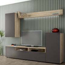 parete attrezzata porta tv soggiorno moderna di design 207x34x170 h