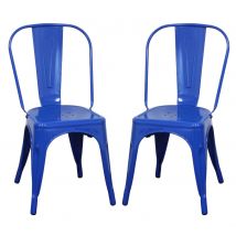 Milani Home - Set 2 sedie in metallo industrial cm 35 l x 45 p x 85 hdi coloreVerde