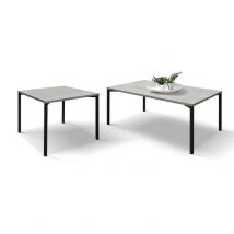 tavolino per salotto rettangolare di design moderno industrial cm 55 x 90 x 45 h