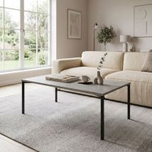 MilaniHome.it - tavolino per salotto rettangolare di design moderno industrial cm 55 x 90 x 45 hdi coloreCemento