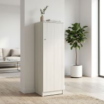 Milani Home - mobile colonna portaoggetti ad un'anta di design essenziale cm 46 l x 34 p x 147 h - Beige