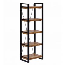 Milani Home - Mobile in legno di mango con 5 ripiani di coloreMarrone