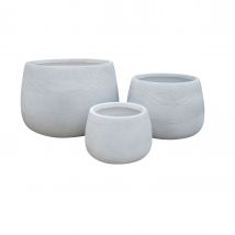 Milani Home - set 3 vasi in fibra sintetica cm 55 l x 55 p x 37 h - Beige