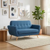 MilaniHome.it - Divano 3 Posti Blu Melange Stile Moderno Di Design Contemporaneo Con Bottoni Per Salotto Casa Hotel, Stile Moderno, , 193x79x86 Hdi c