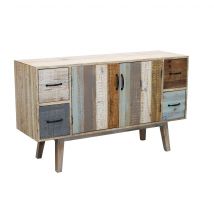 Milani Home - Credenza In Legno Colorato Madia Di Design Mobile In Stile Vintage Moderno Per Sala Da Pranzo Soggiorno - Multicolor