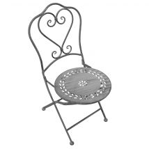Set tavolino e due sedie in ferro Per Interno Esterno Giardino Ristorante Bar Albergo colore bianco ossidato