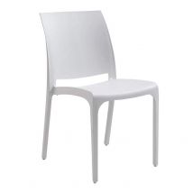set di 6 sedie poltrone da giardino in plastica design moderno colorata Bianco