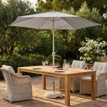Milani Home - ombrellone da giardino diametro 3 m con palo centrale in acciaio, telo bianco in poliestere, per terrazzo, piscina e dehor