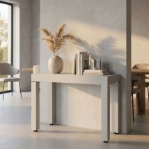 Milani Home - Tavolo Da Pranzo Moderno Di Design Allungabile A Consolle Tortora Cm 110x50/100/150/200/250/300 Per Interno Sala Da Pranzo - Tortora