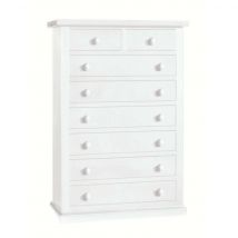 Milani Home - Cassettiera In Legno Massello 87x45x127 - Bianco
