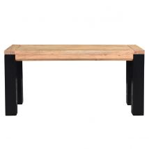 Banc industriel en bois massif et métal noir L95 cm TRAP