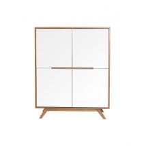 Buffet haut scandinave bois et blanc L110 cm HELIA