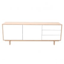 Buffet scandinave bois et blanc 2 portes 3 tiroirs L195cm SID